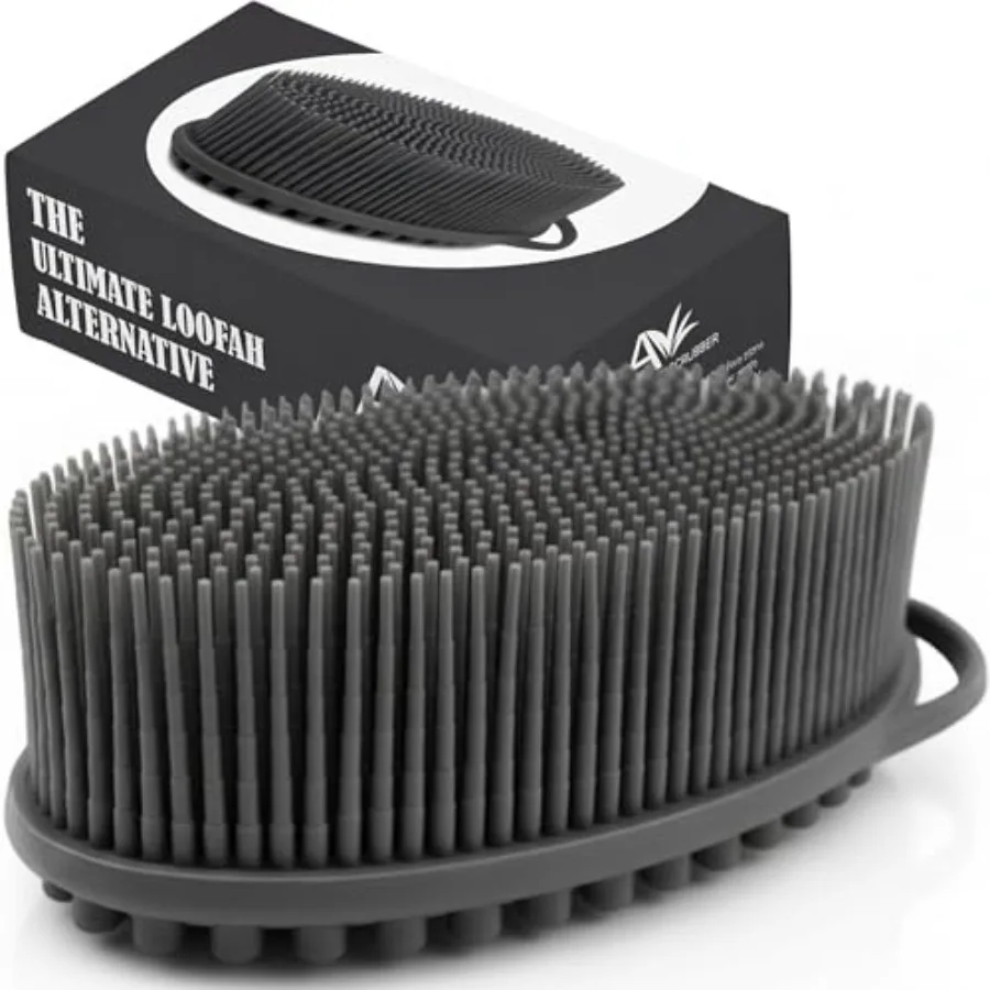 Avilana Premium Silicone Body Scrubber - Trusted Since 2017 - SGS Certified Food Grade Dual Sided Bath Brush, Quick-Dry Exfolia