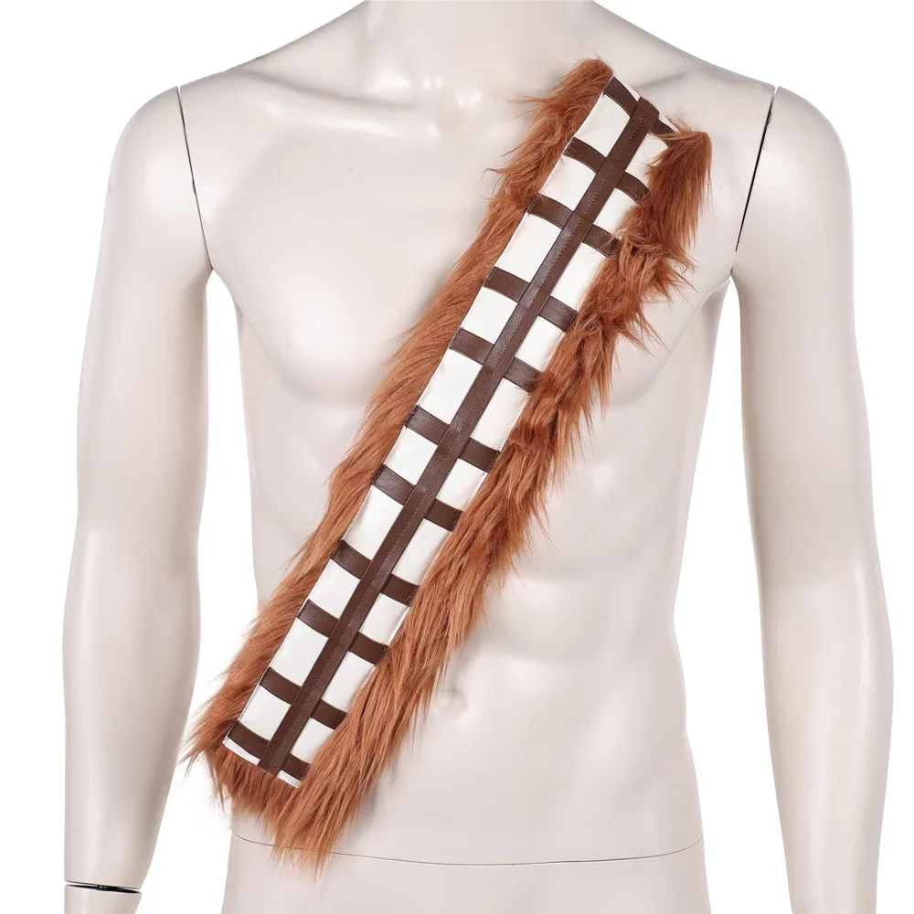 Movie Space Battle Chewbacca Cosplay Shoulder Strap Brown Fur Costume Accessories Outfits Props Disguise Halloween Carnival view 2