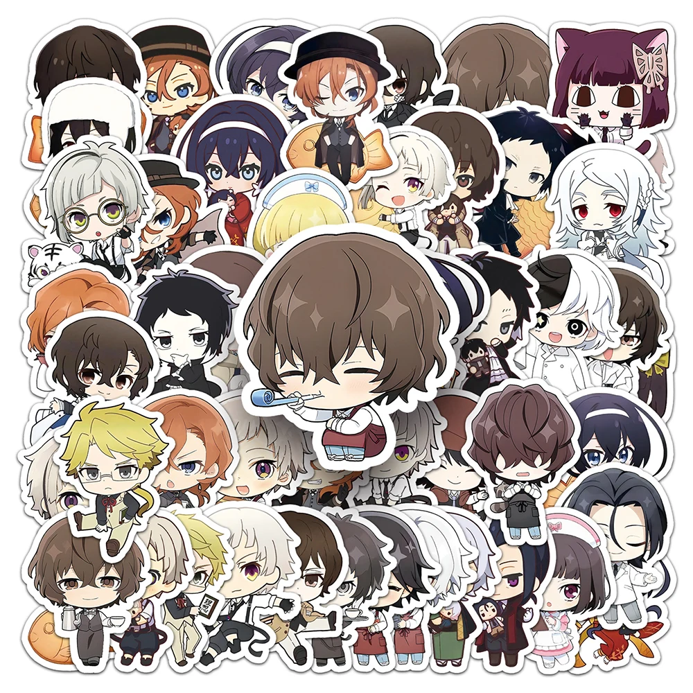 

10/30/50pcs Cute Anime Bungo Stray Dogs Stickers Kawaii Q version Graffiti Decals Skateboard Luggage Phone Cartoon Sticker Decor