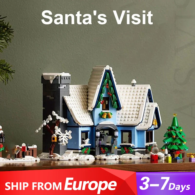 Christmas Day MOC 10293 Winter Village Santa's Visit Model 21445PCS Building Blocks Brick Puzzle Toys for Kids Christmas Gift