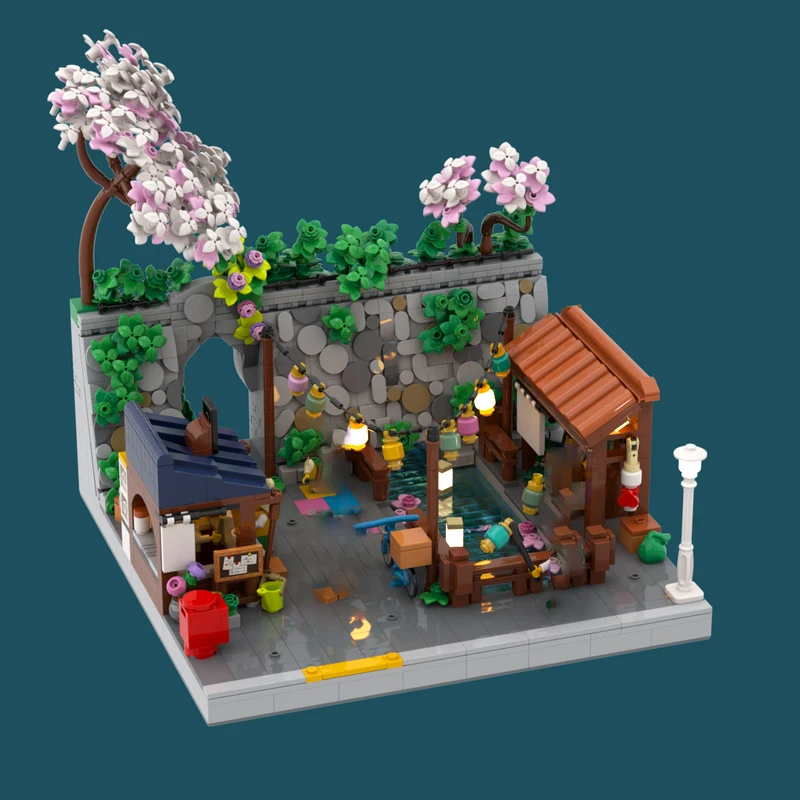 Exquisite new product MOC building block model Japanese street series technology modular children's toy gift DIY assembly set