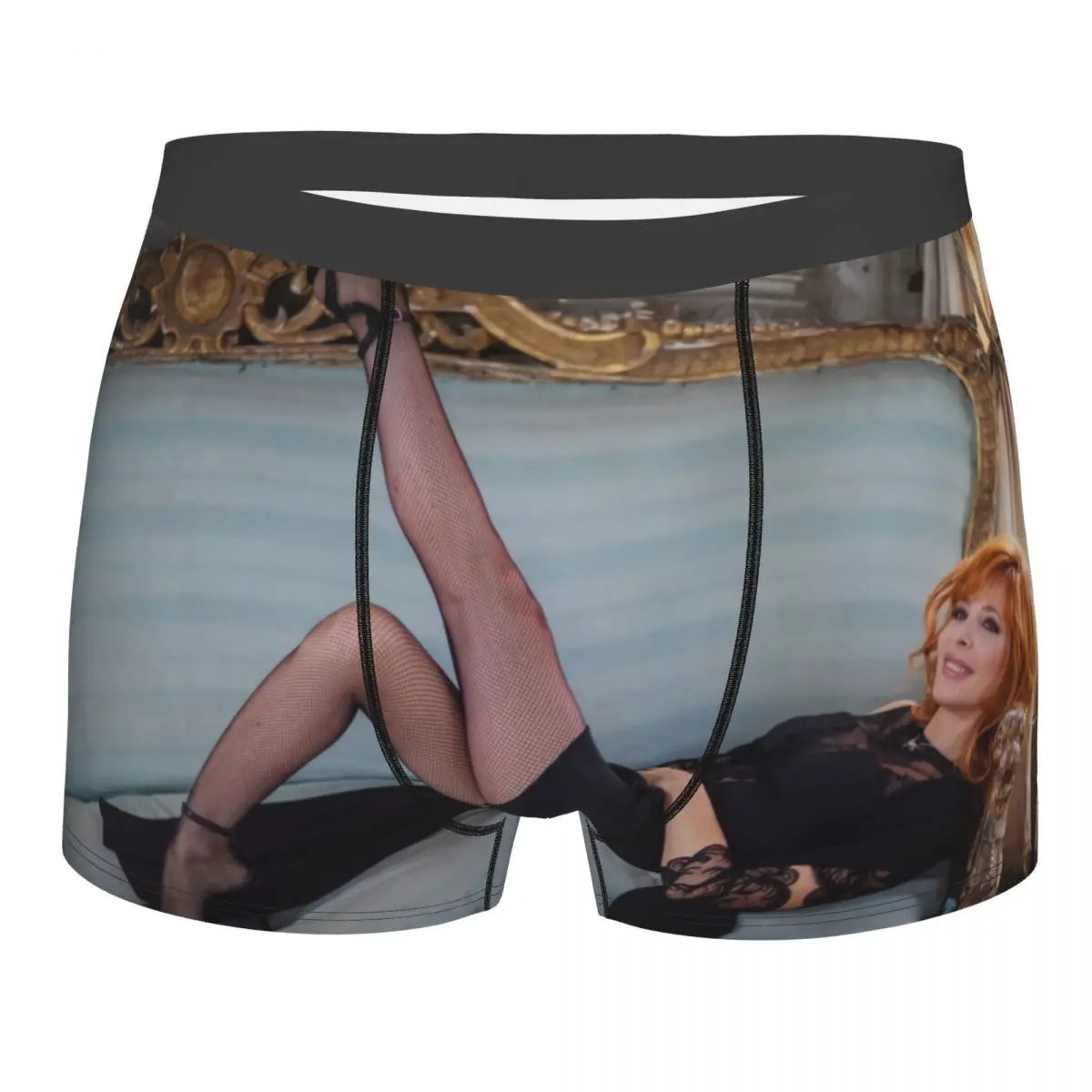 Cool Pretty Mylene Farmer Boxers Shorts Panties Men's Underpants Comfortable French Singer Briefs Underwear