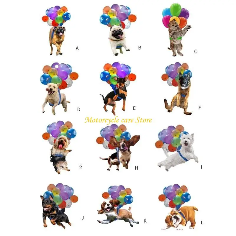 

U75F Automotive Rearview Car Pendant Hanging Dog Ornament Colorful Balloon Puppy Car Interior Decor Pendant Charm