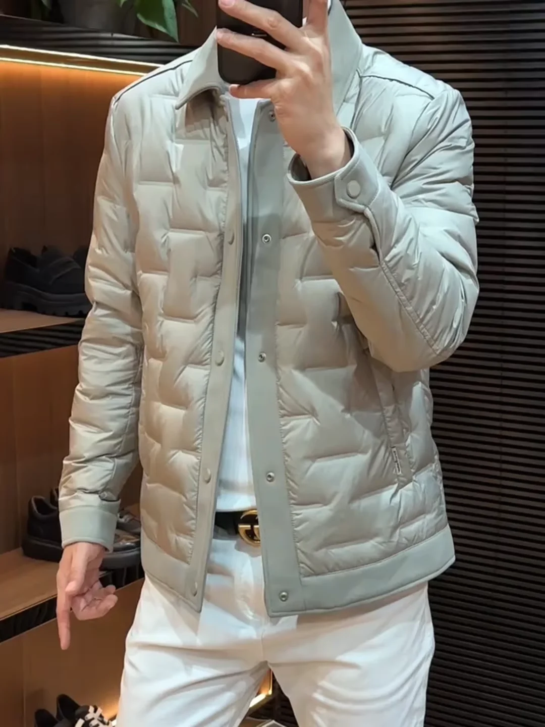 

Мужская осенне-зимняя новая повседневная роскошная модная пуховая куртка с воротником-стойкой для молодежи, на каждый день