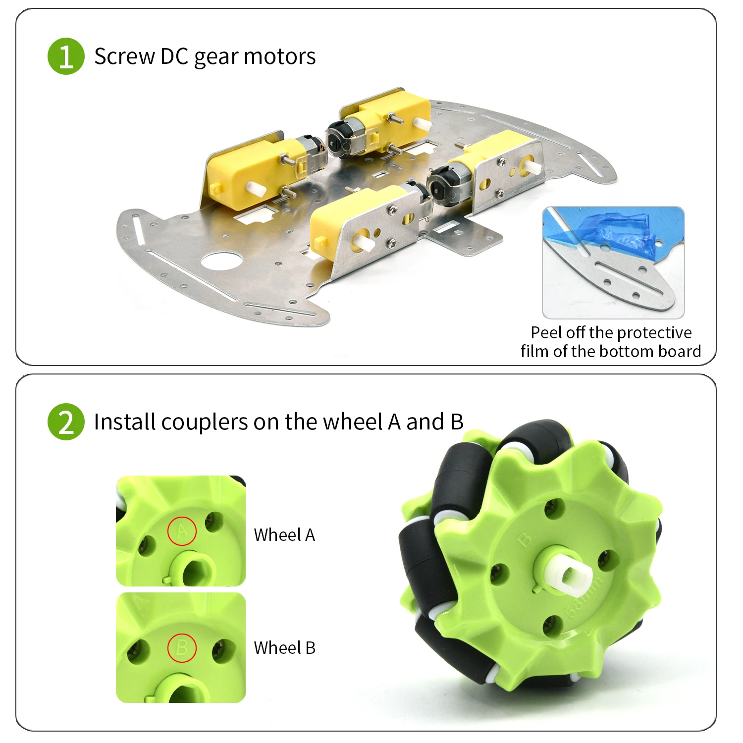 Imagem -05 - Keyestudio-smart Robot Car Kit 4wd Mecanum Roda Chassis de Alumínio Arduino Raspberry pi Motor tt Simples ou Duplo Diy