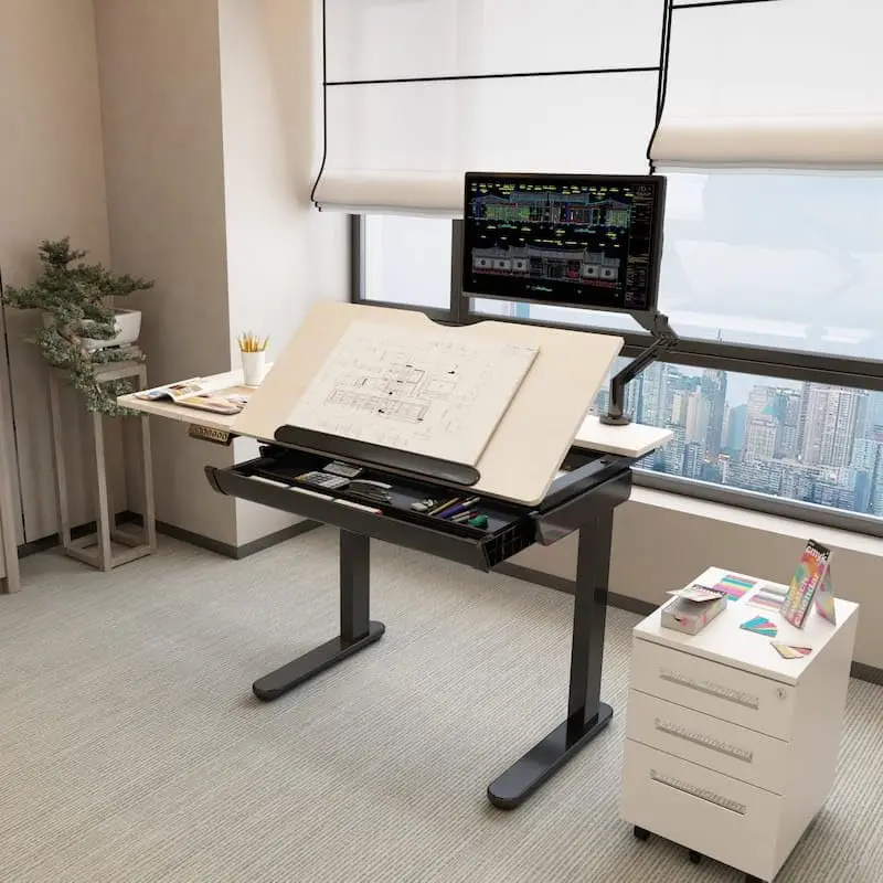 FLEXISPOT-Table de proximité électrique réglable, bureau de dessin debout, poste de travail artisanal à dessus extensible avec brittop inclinable, recommandé