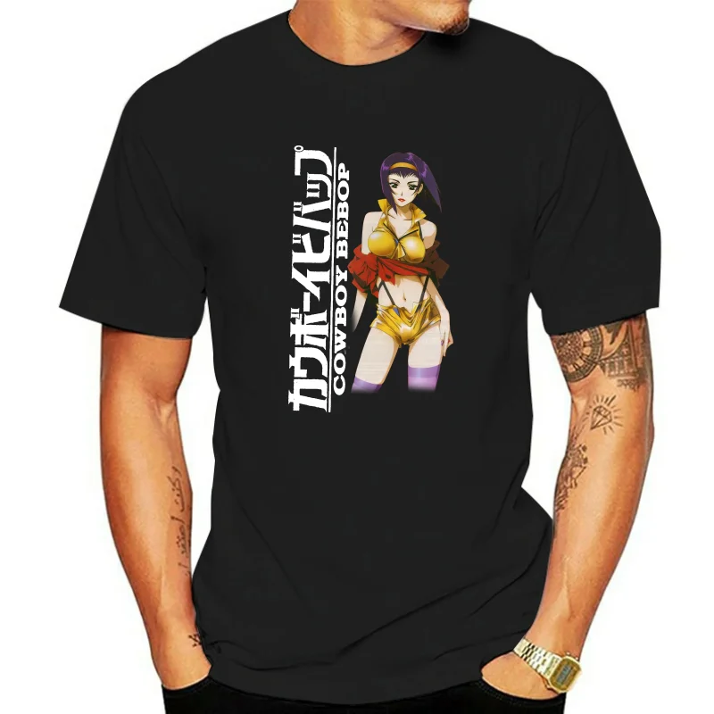 2020 Fashion Short Creative Printed  Cowboy Bebop Logo Faye Valentine Black T-ShirtSummer T-Shirt