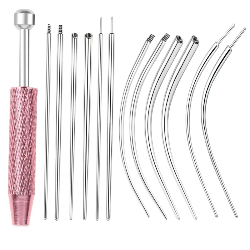 Practical Metal Body Jewelry Piercing Set 12 Needle and 1 Grasper