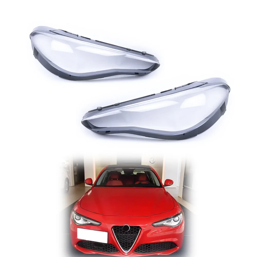 For Alfa Romeo Giulia 2015-2022 Car Headlight Lens Shell Headlamp Cover Transparent Lampshade Head Lights Mask