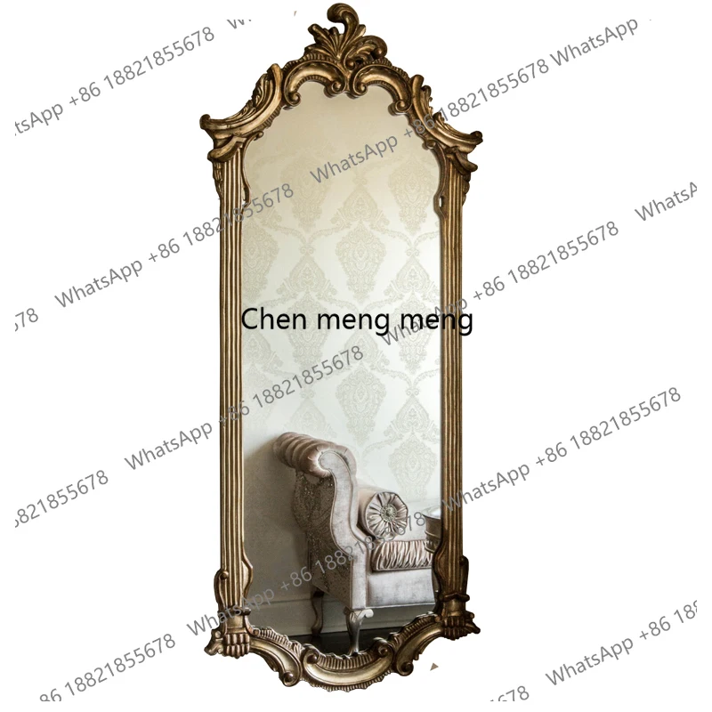 

European wall-mounted mirror cloakroom retro half-body mirror French corridor entrance entrance wall-mounted decorative mirror
