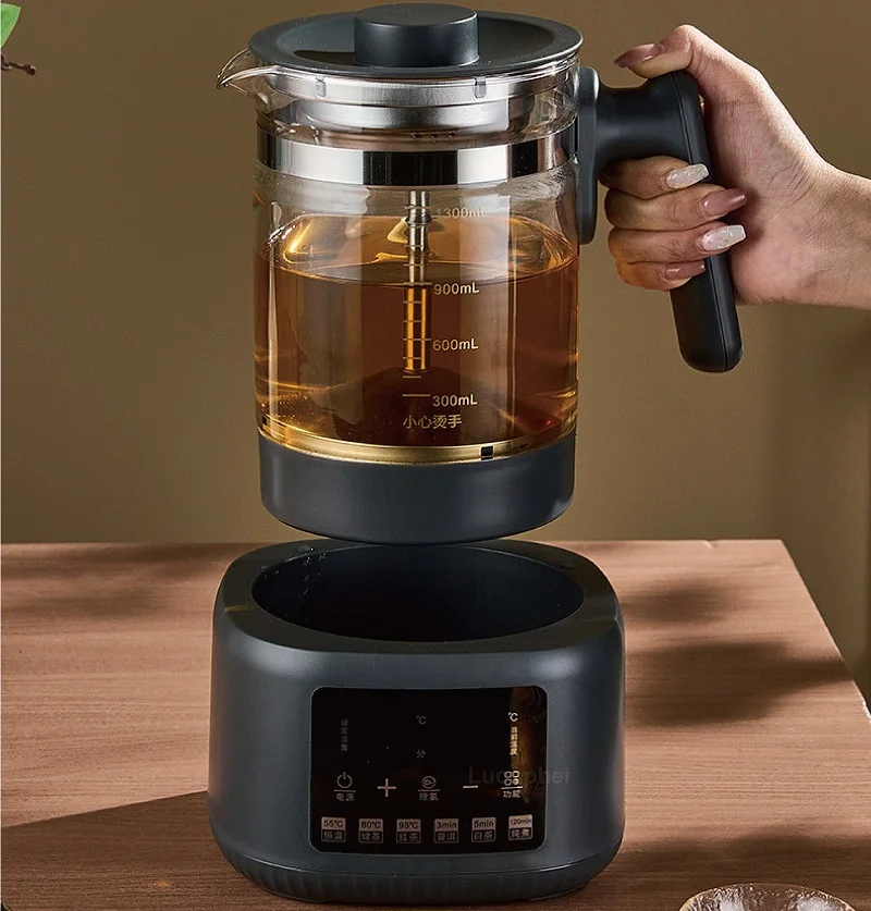 1.3L غلاية كهربائية بوير الشاي البخار رذاذ إبريق الشاي مكتب زجاج زهرة إبريق الشاي التحكم في درجة الحرارة غلاية صحية متعددة الوظائف #2