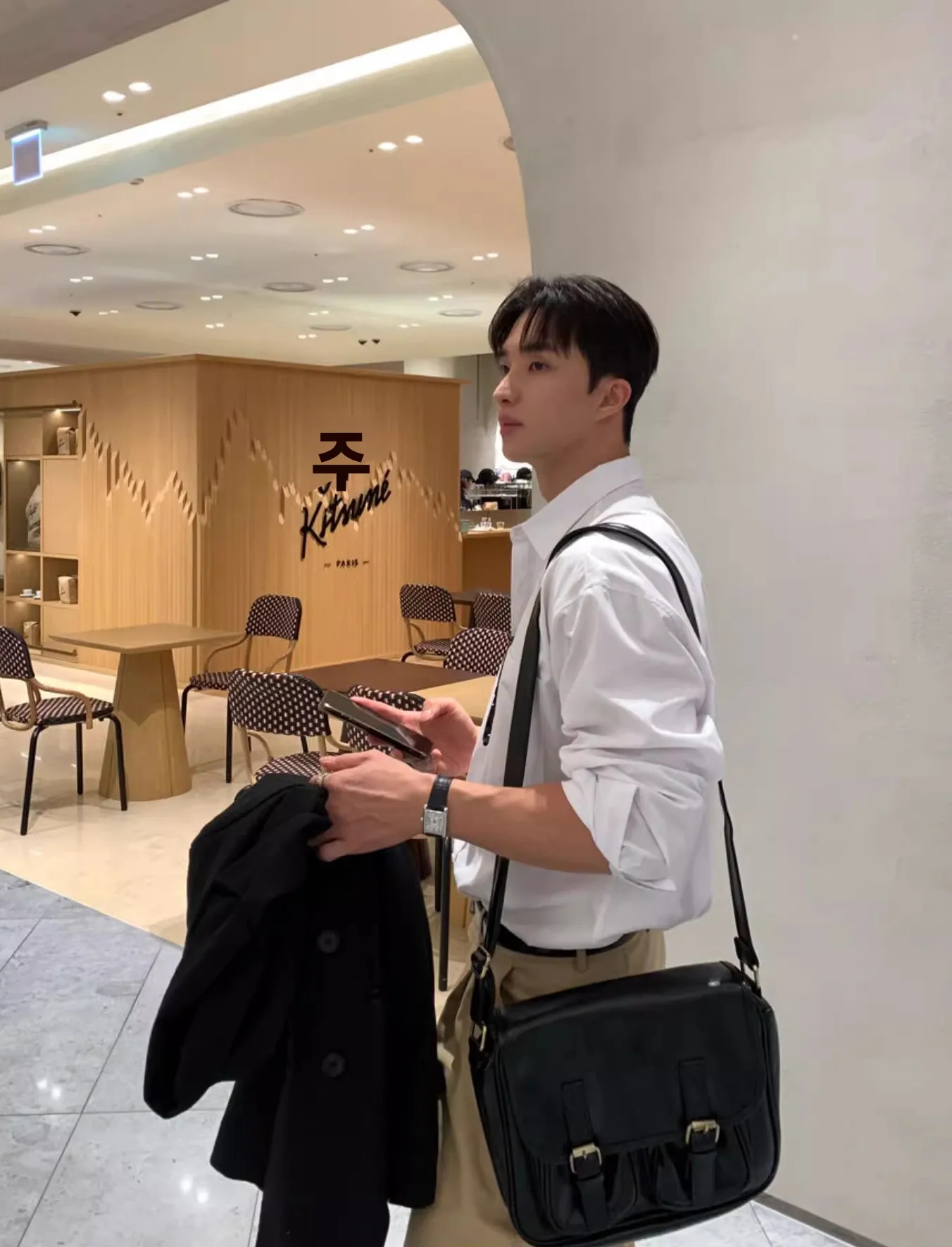 Americano retro azul masculino irt solto longo sve casual workwear proteção solar cor pura versátil na moda botão-up