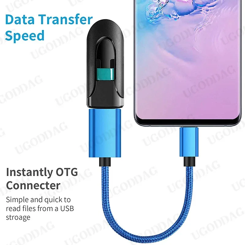 OTG نوع C مهائي كابلات USB إلى نوع C محول موصل ل Xiaomi سامسونج S20 هواوي OTG محول كابل البيانات لماك بوك برو