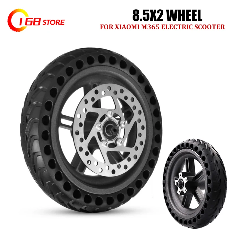 

Подходит для электроскутера Xiaomi M365 8,5x2, сотовая шина, заднее колесо в сборе + ступица колеса, дисковый тормоз