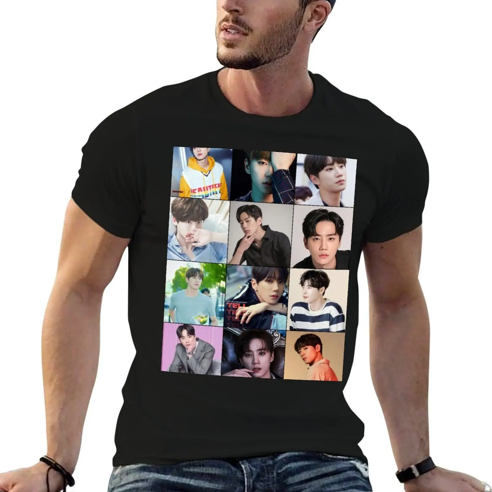 

Lee Jun Young Photo Collage T-Shirt man graphic t shirt cotton t shirts man 100% T-Shirt