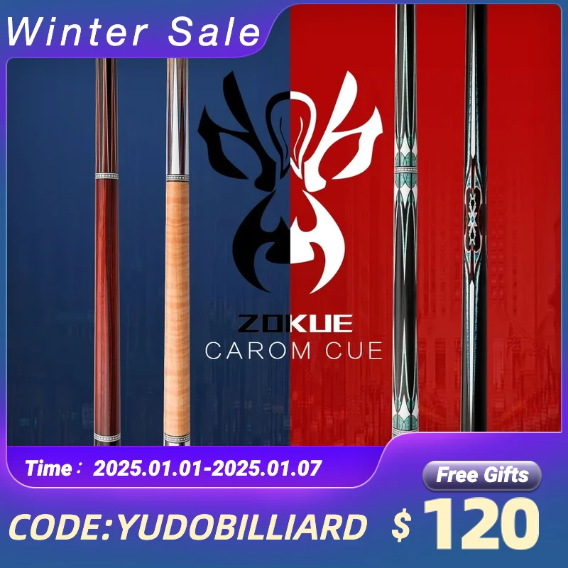 ZOKUE Carom cue Stick Professional Billiard Cue Korean 3 Cushion Billiard Cue Carom Taper 12mm Tip 142 cm Libre Cue with Case