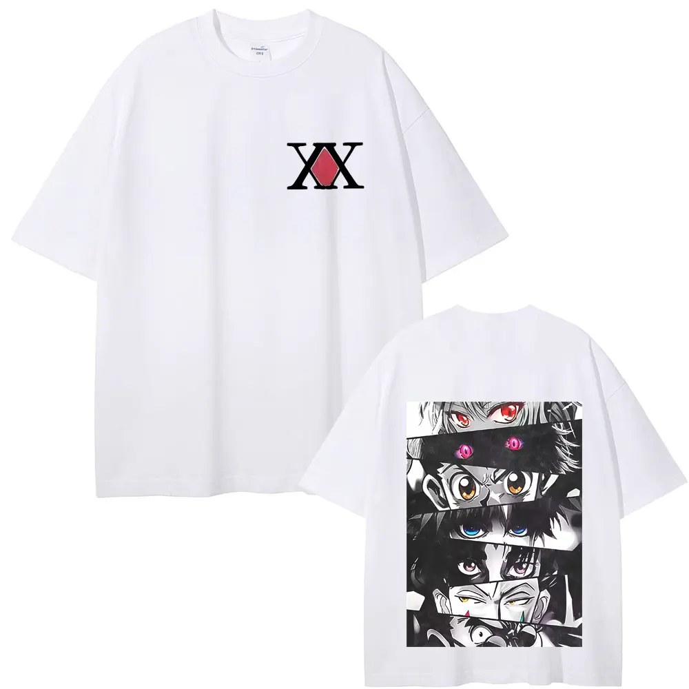 Anime Hunter X Hunter Eyes Graphic T-shirt Men Women High Quality Soft Cotton T Shirts Male Fashion Manga Oversized Streetwear