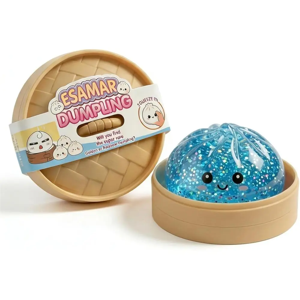 

Dumpling Squeeze Toys, Glitter Dumpling Squeeze Toy with Steamer Box, Sot Dough Dumpling StrBall, Sensory Mystery Gits or Kids &