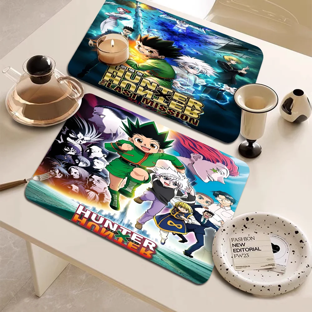 Anime H-HUNTER X H-HUNTER Gon Zoldyck Hisoka Coffee Cup Ironing Mat Modern Art Texture Drying Mat Kitchen Counter Bar Drain Mat