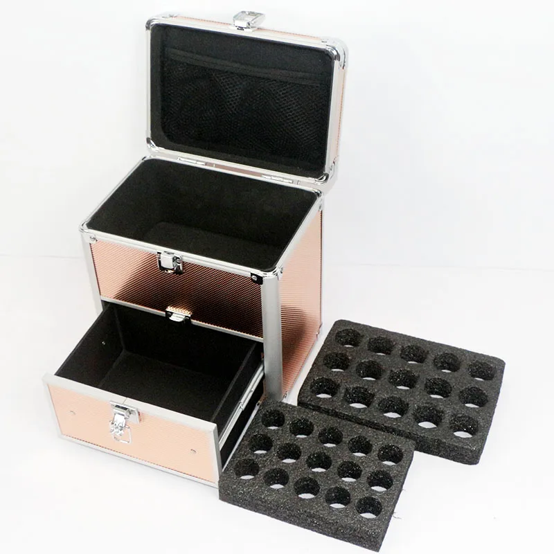 GLADCASE  Aluminum Train Case Professional Cosmetic and Tool Storage Large Capacity Nail Art Box Multi-Functional Storage Case