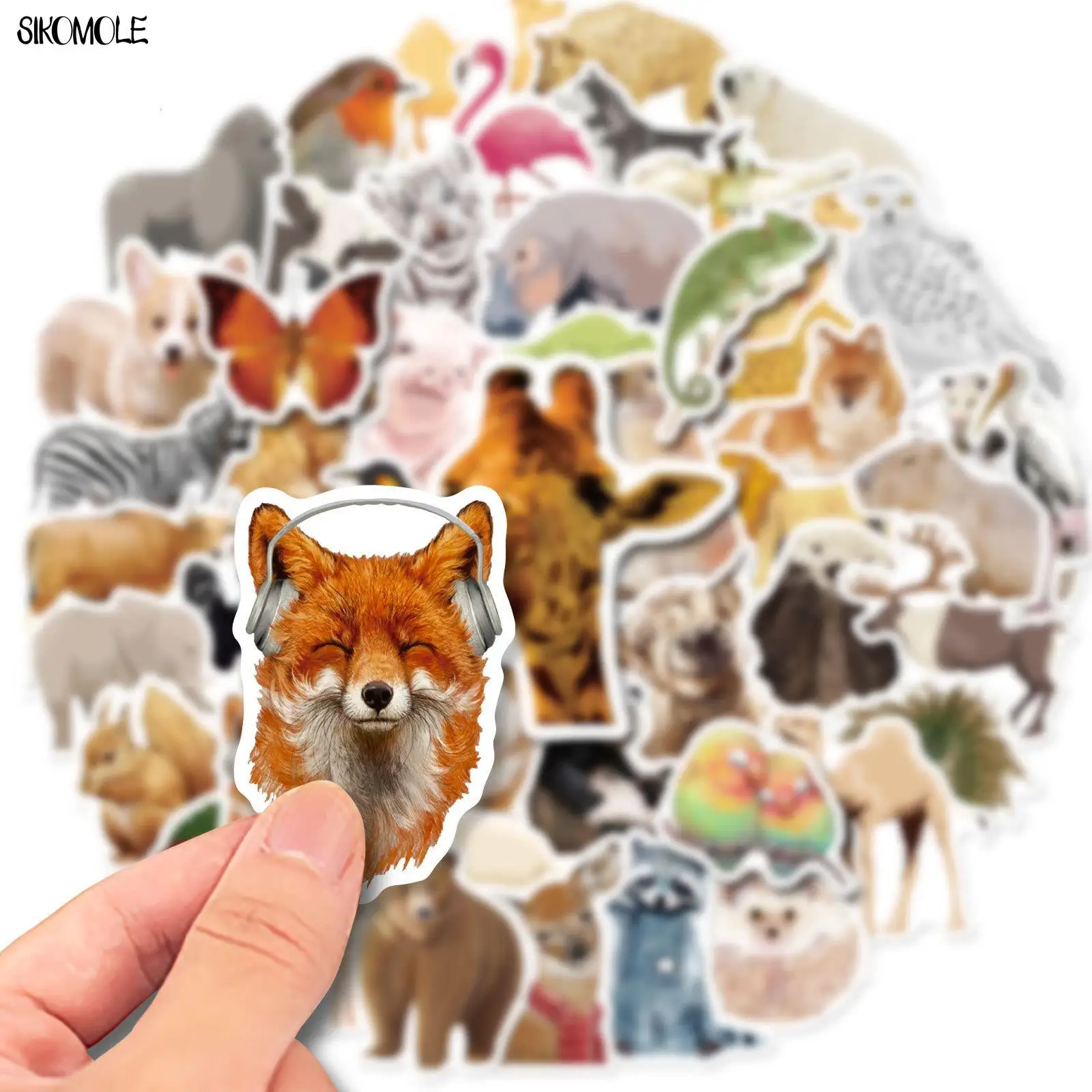 10/30/50PCS Cartoon Zoo Wild Animals Stickers Kawaii Dog Pig DIY Kids Toys Phone Skateboard Laptop Decals Graffiti Sticker F5