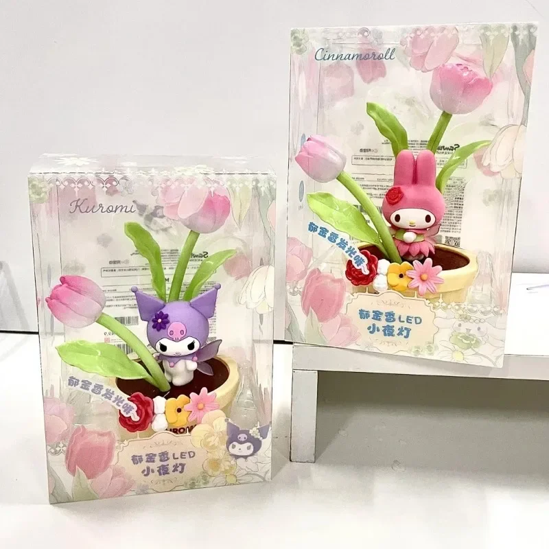 

Sanrio Flower Fairy Series Tulip LED Night Light Melody Kuromi Ambient Lamp Children's Toy Kids Birthday Christmas Gifts