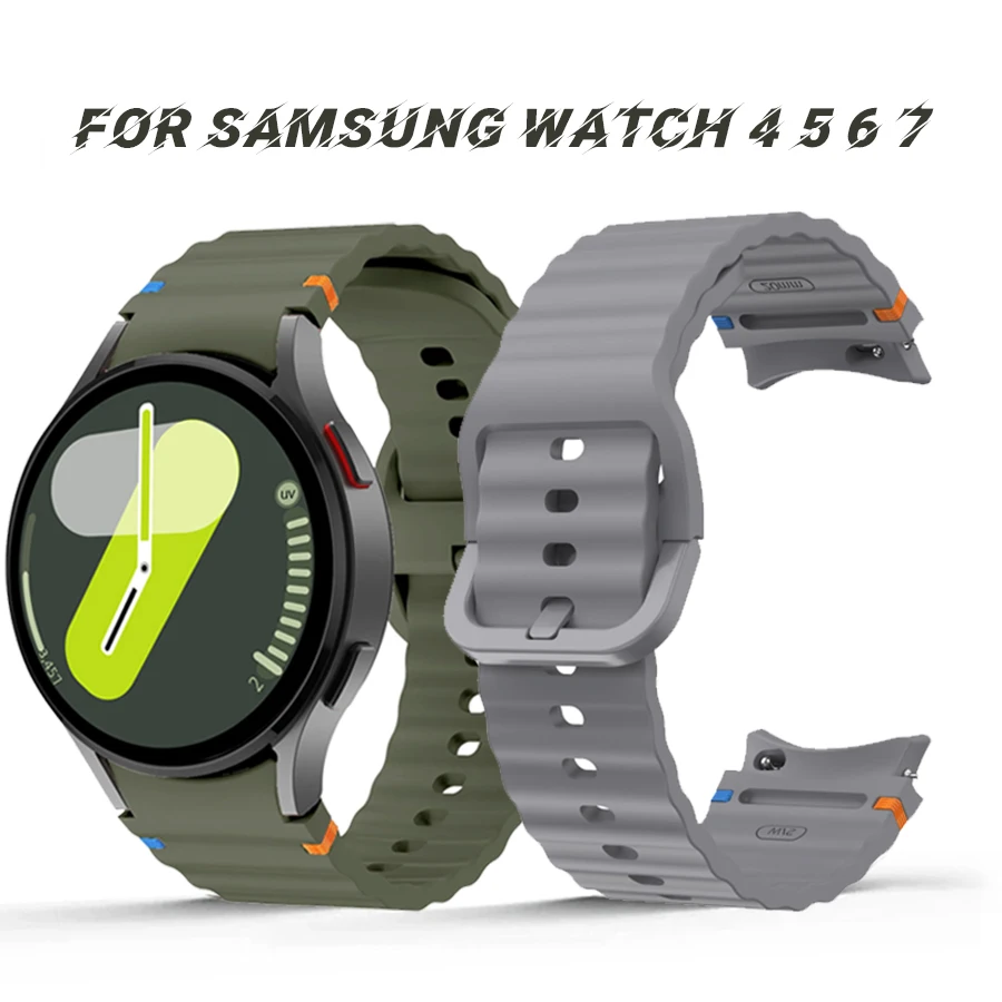 ซิลิโคนเดิมสําหรับ Samsung Watch 7 6 5 pro 44 มม.40 มม.45 มม.FE สร้อยข้อมือกีฬาสําหรับ Galaxy นาฬิกา 6Classic 43 มม.47 มม.