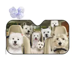 Westie West Highland Terrier Dog Personality Windshield Sunshade 76x140cm Animals Driver Foils Sunshade Visor Solar Protect
