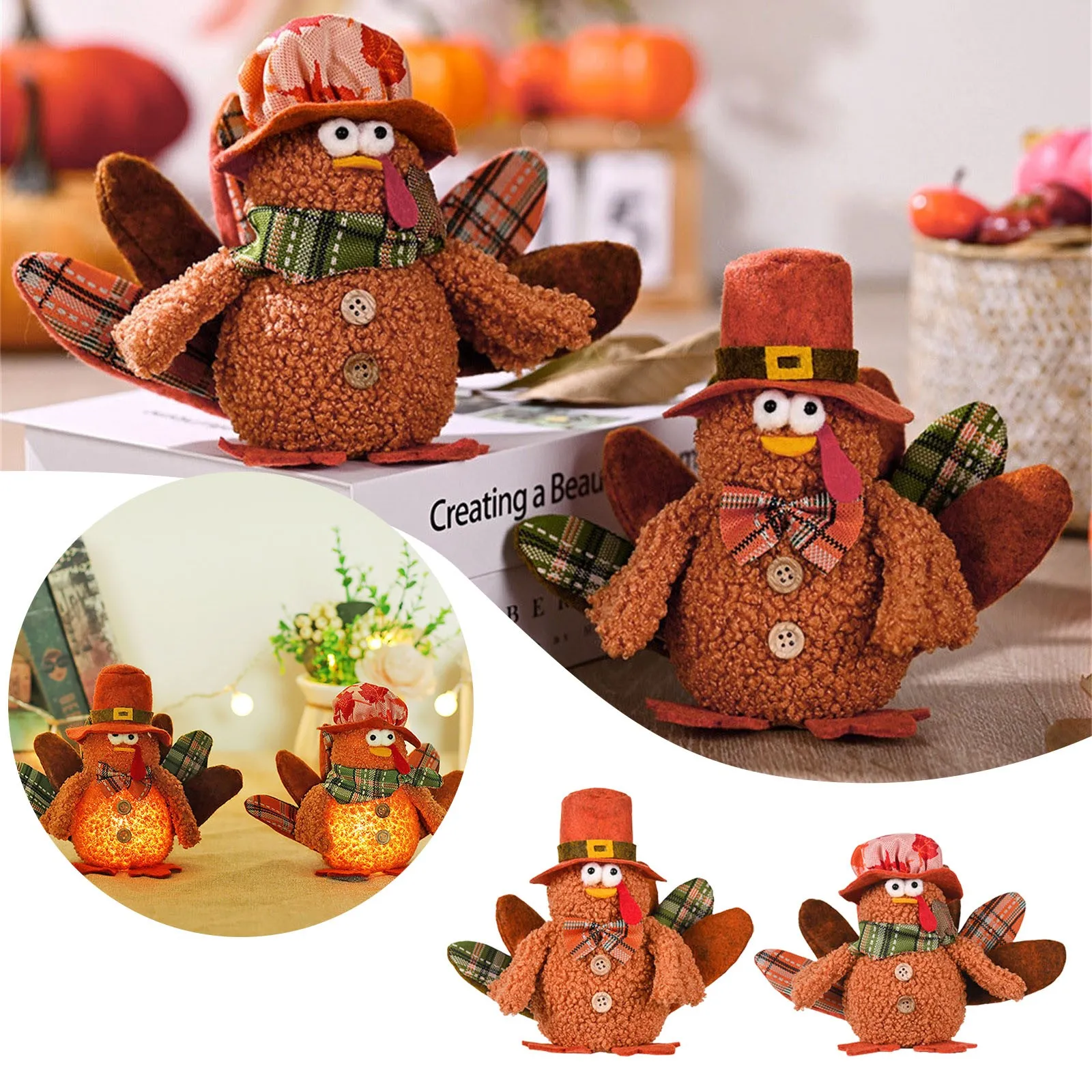 Turkey Fall Gnomes h Decor 1Pack Handmade Tomte Swedish Gnome Doll Figurine Thanksgiving Gnomes Small Christmas Ornament