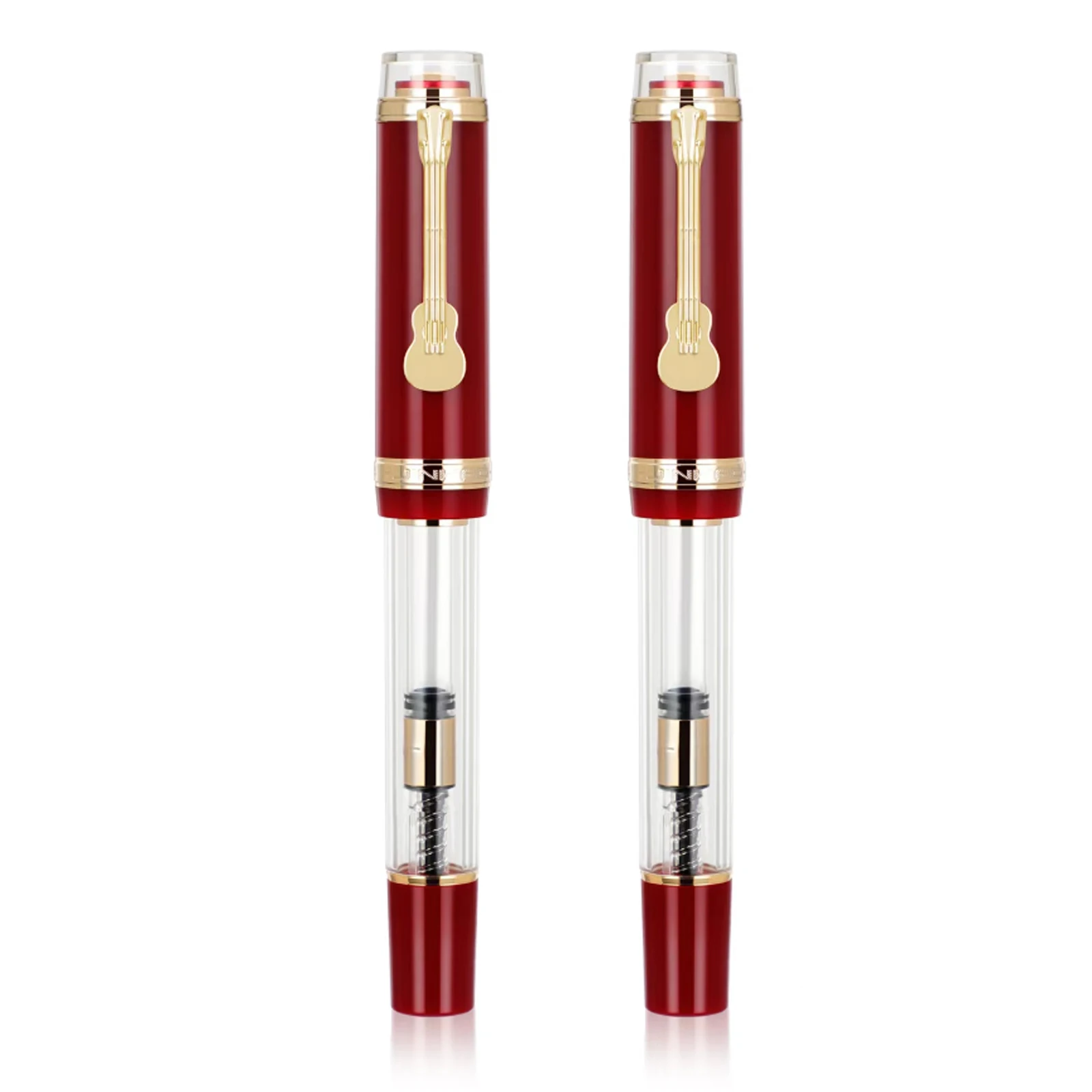 Jinhao 1935 TIANDAO قلم حبر الغيتار كليب 05 07 مللي متر بنك الاستثمار القومي شفافة الأحمر الفاخرة الكتابة الحبر هدية لمكتب القرطاسية المدرسية #6