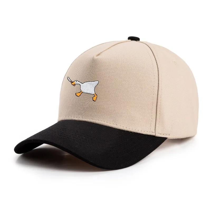Geborduurde baseballpet met ganzenpatroon voor dames en heren, casual en modieuze eendenbekpet in stadsstijl