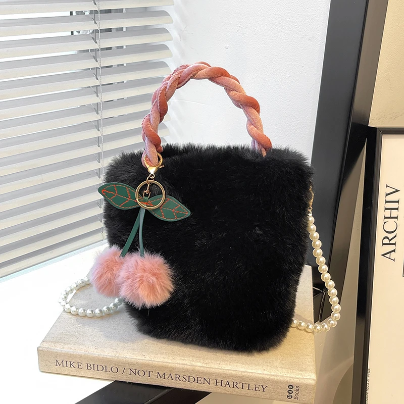 Cotton Solid Color 2024 New Product Crossbody Bag Hasp Beading Fashion Western Style Shoulder Bag Soft Simple Popular Handbag