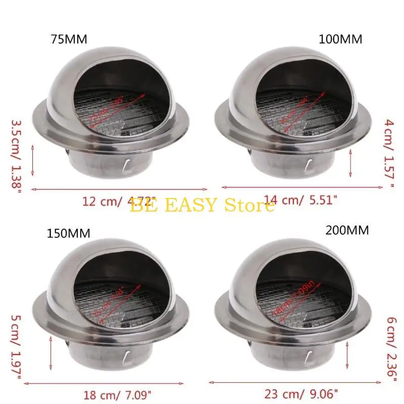 E28F سقف جدار تنفيس الهواء مصبغة أنابيب التهوية المستديرة 75/100/150/200 مم #6