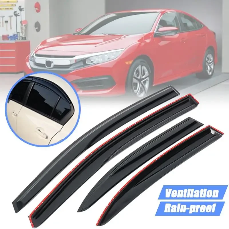 

New 4x Car Window Visor Rain Guard Sun Wind Guard Vent Shade Deflector For Honda For Civic 4Dr Sedan 2006-2011 Awnings Shelters