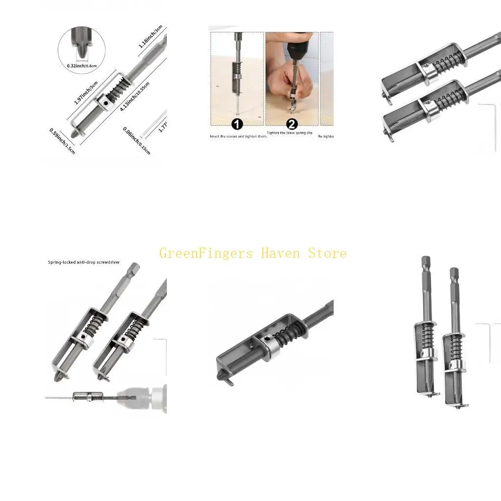 F68D 2Pcs Easy Use Spring Loaded Screwdriver Bit For Preventing Screw Loss