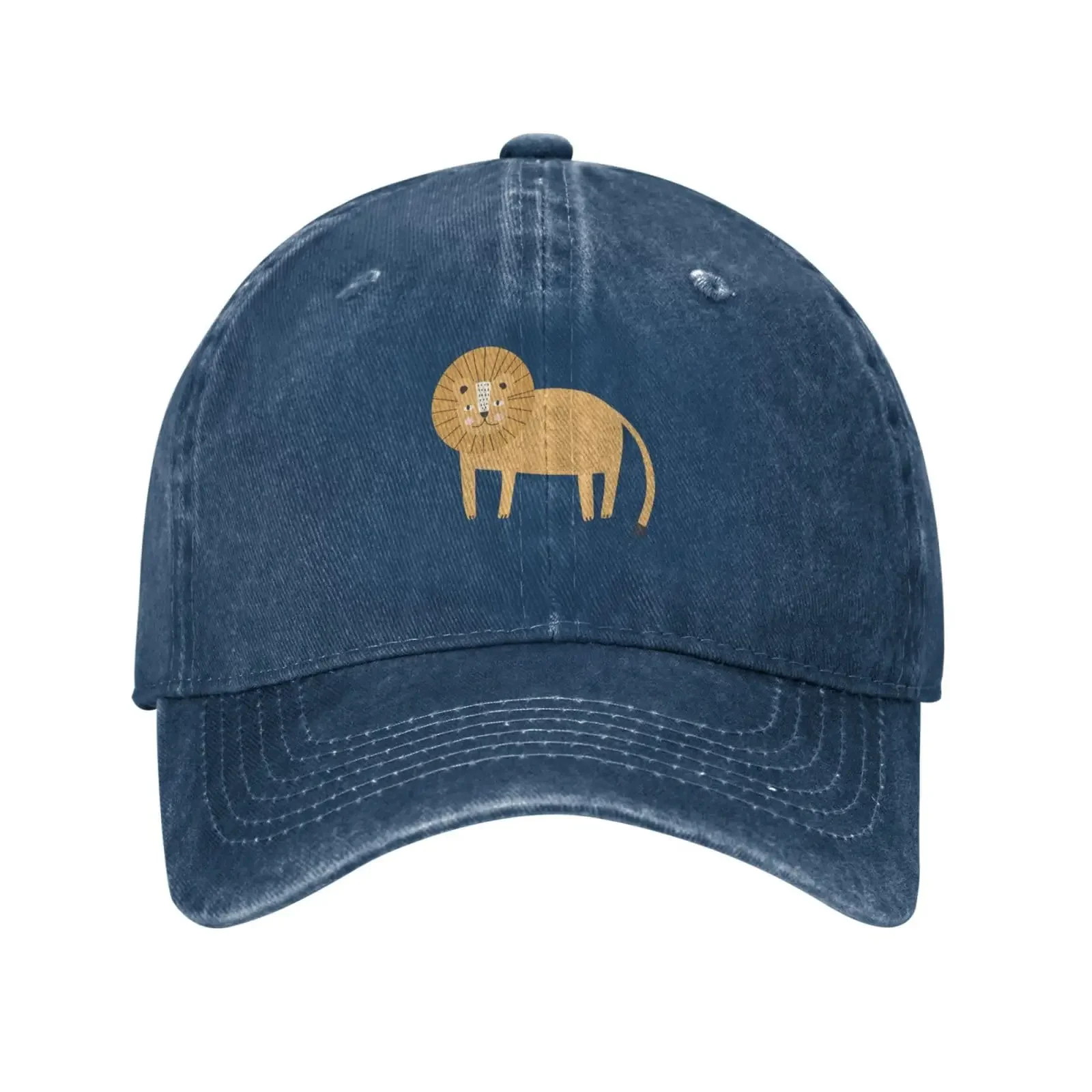 Cute Lion Baseball Cap for Men Women Trucker Denim Hat Washed Cotton Fashion Cap Unisex Adjustable Sports