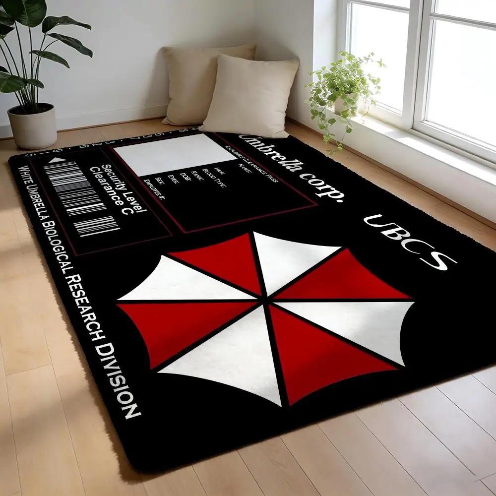 

Напольный коврик из мягкого фланеля, нескользящий, впитывающий влагу, для ванной комнаты, спальни, домашнего декора, с изображением персонажей из фильма ужасов и аниме Umbrella Corporation.