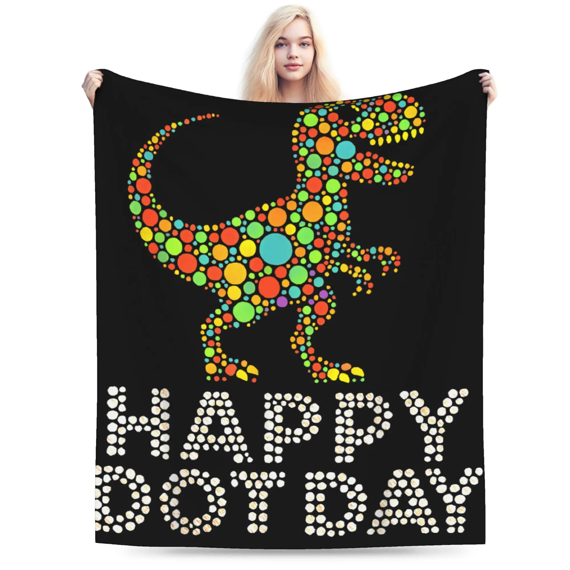 dot-day-2025-15-de-setembro-polka-dot-t-rex-cobertor-quente-decorativo-pelucia-lance-cobertor-engracado-flanela-colcha-sofa-cama-capa