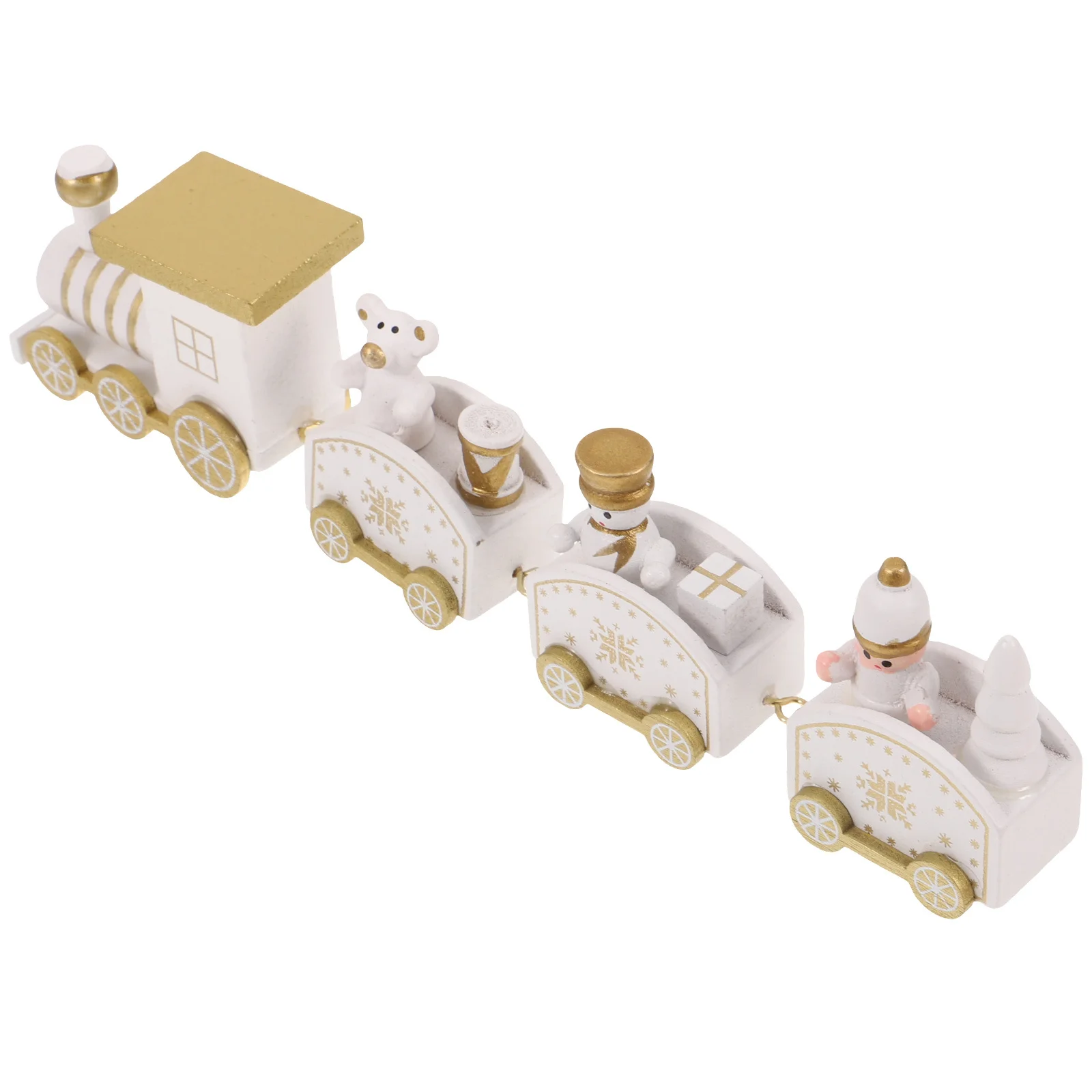

1Set Wooden Small Christmas Train Charming Desktop Decor Xmas Kids Gift Adornment Christmas Train Decor Wooden Crafts