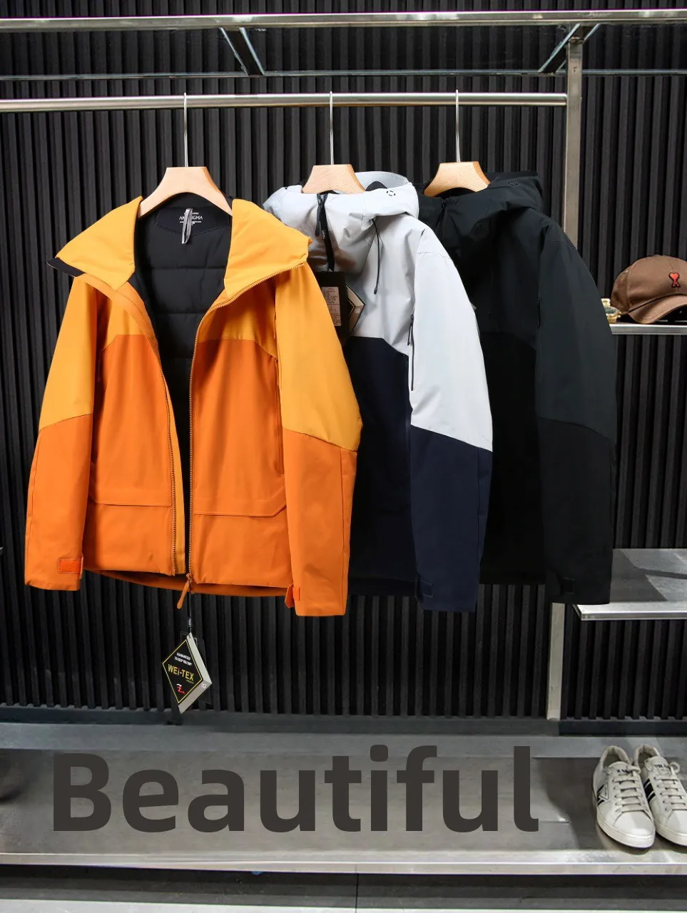 

90 Du down Hooded Jaet Thiened Outdoor Men's Faion Urban Sle Windproof Waterproof Split Color down Coat for Youth