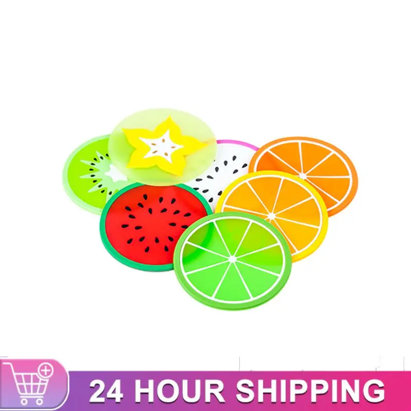 Fruit Shape Cup Coaster Silicone Silicone Insulation Mat Cup Pads Drink Holder Mug Stand Home Table Decorations