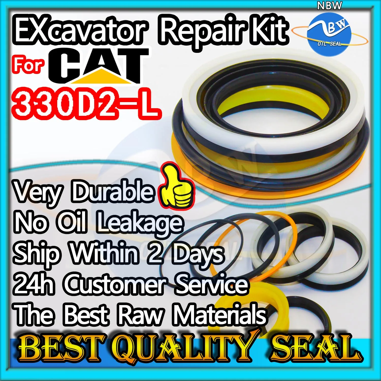 

For Caterpillar 330D2-L Repair Kit Excavator Oil Seal MOTOR Piston Rod Shaft Replacement Dust Bushing FKM Control High Quality