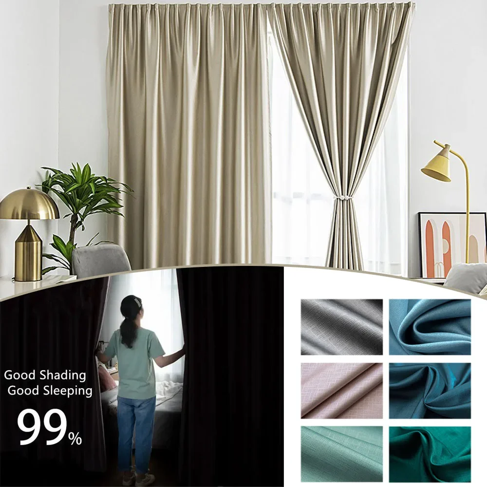 1PC No-Punch 99% Blackout Curtains Easy To Install Paste Curtains for Living Room & Bedroom Window Curtain 커튼 Cortina Para Sala