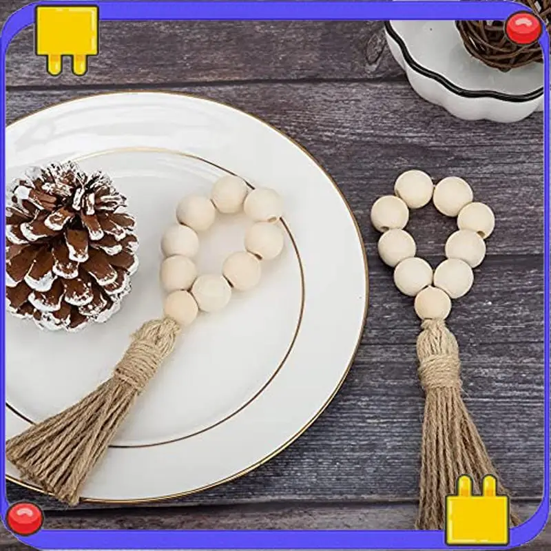 

L56A-20 шт. кольца для салфеток, деревянные кольца для салфеток, кольца для салфеток из деревянных бусин для декора стола, кольца для салфеток в стиле бохо