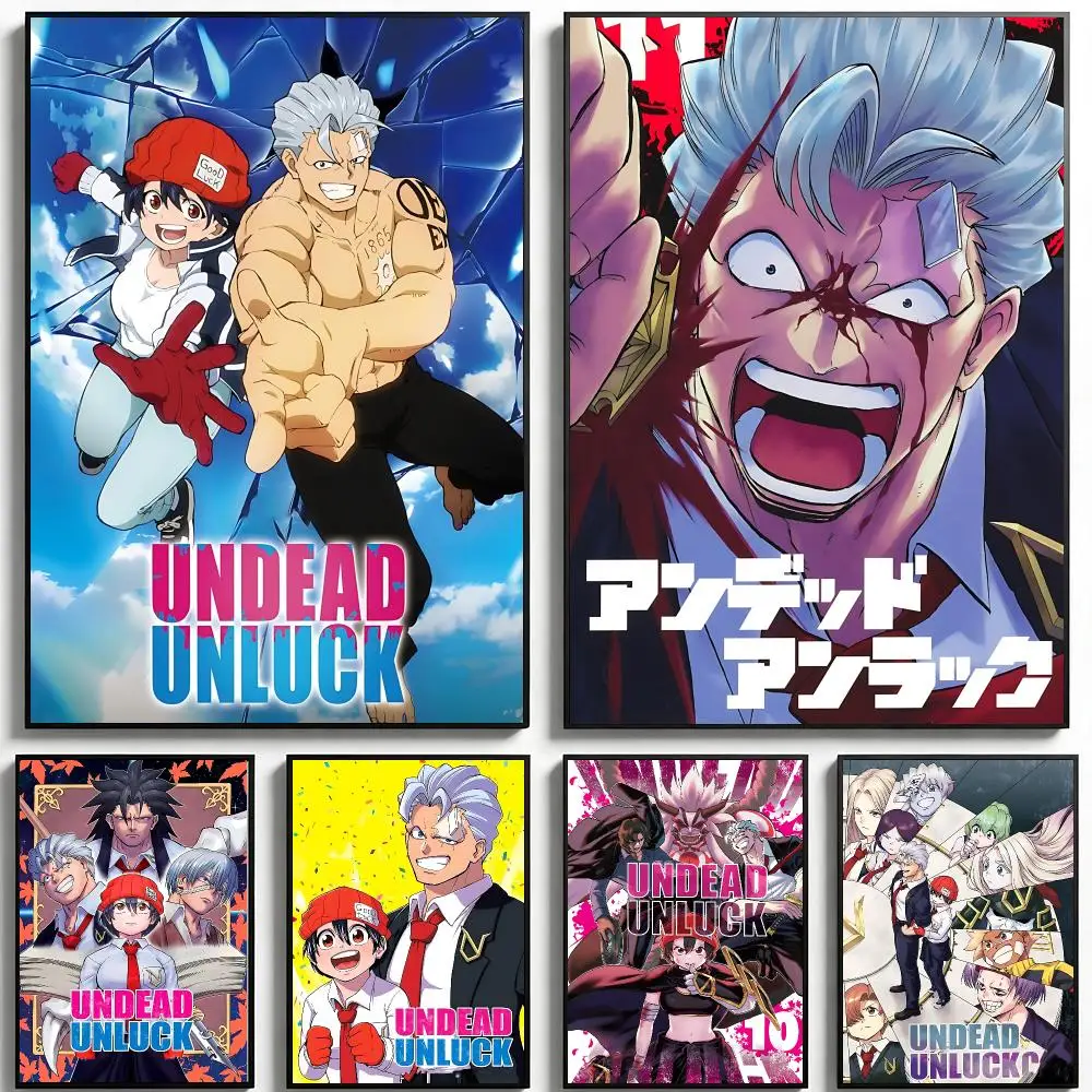 anime Undead Unluck Poster Poster HD Printing Boho Aesthetic Style Wall Art Home Decor For Living Room Bedroom Gift