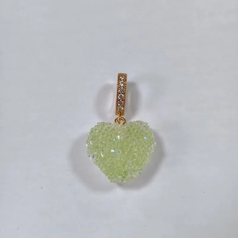 Kleurrijke Hart Hanger Trendy Engelse Woorden Hars Liefde Hart Zirkoon Charm Sleutelbeen Kettingen Ketting voor Vrouwen Y2K Mode-sieraden
