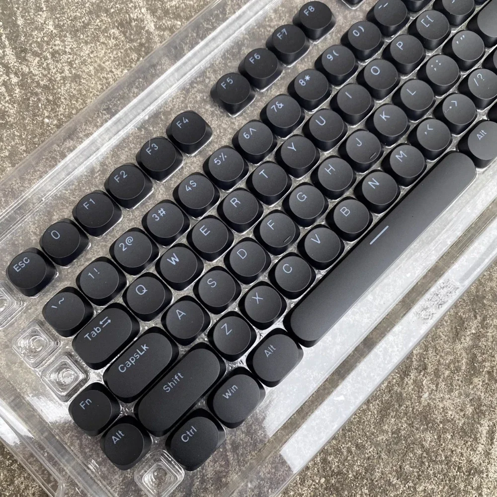 Low Profile Keycaps Custom Transparent Black White Artisan Keycaps for 104/87/100/75/82/96 Mechanical Keyboard Point Key Caps