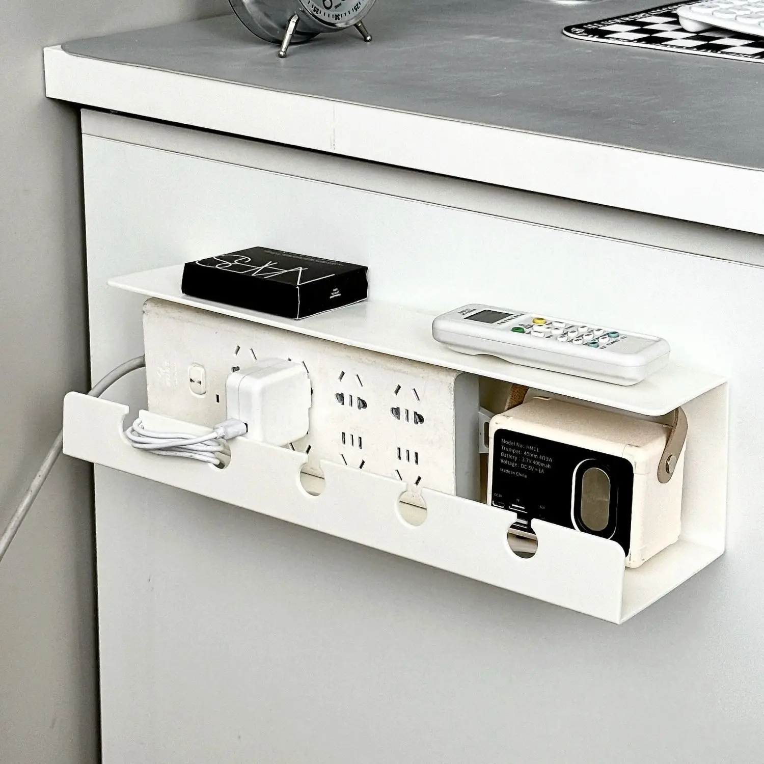 

Органайзер для кабелей под столом: лоток для проводов с держателем для удлинителя, без сверления, простая установка (1 или 2 штуки в упаковке)