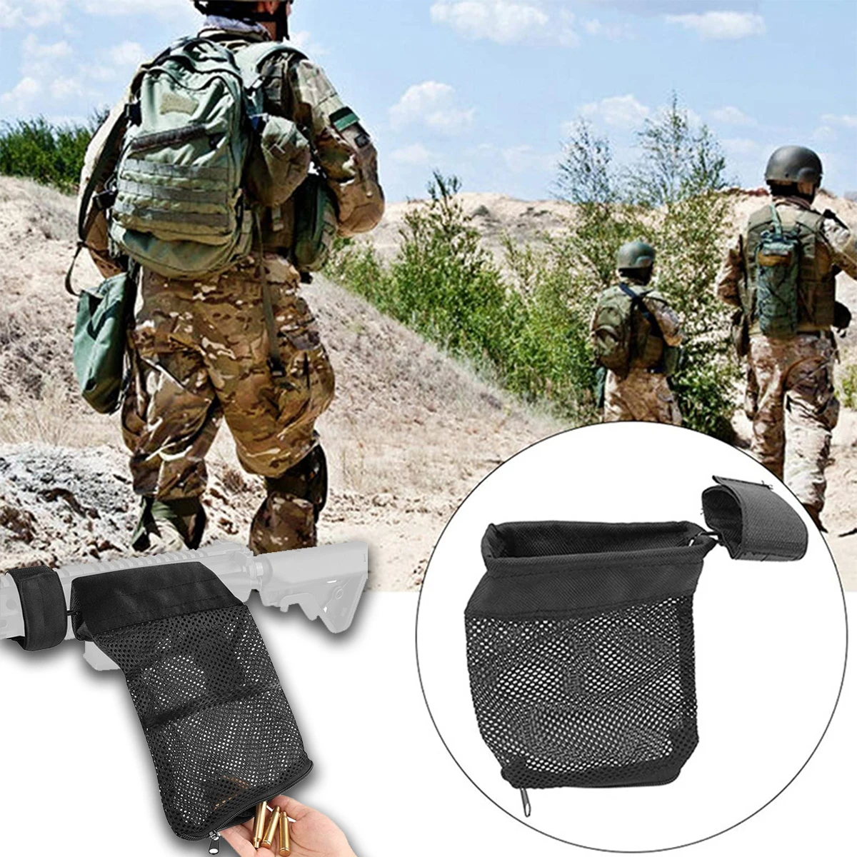 2/4 pieces AR15 Outdoor Shell Recovery Bag Tactical Bullet Collection Bag Brass Shell Catcher Pouch Net Pack Shooting Supplies