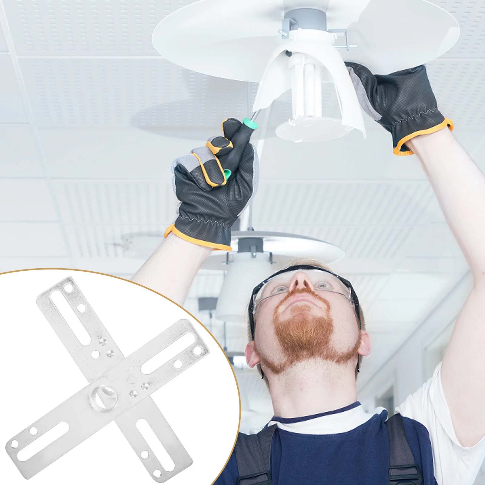 

4Pcs Light Fixture Mounting Brackets Universal Ceiling Light Crossbar Plate Mounting Hardware Kit for Chandelier Lamp